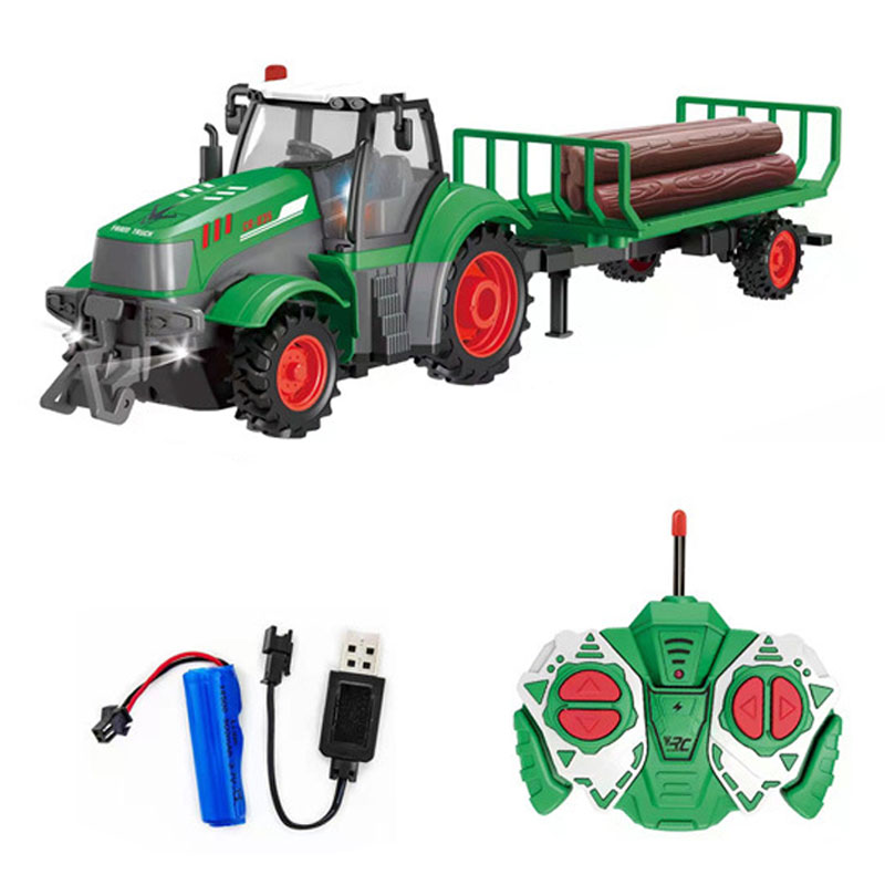 Agriculture Farming In Goa - 1:24 Mobil RC 27MHZ วิทยุรีโมทคอนโทรลฟาร์มรถแทรกเตอร์รถพ่วงการเกษตรรถบรรทุก LED