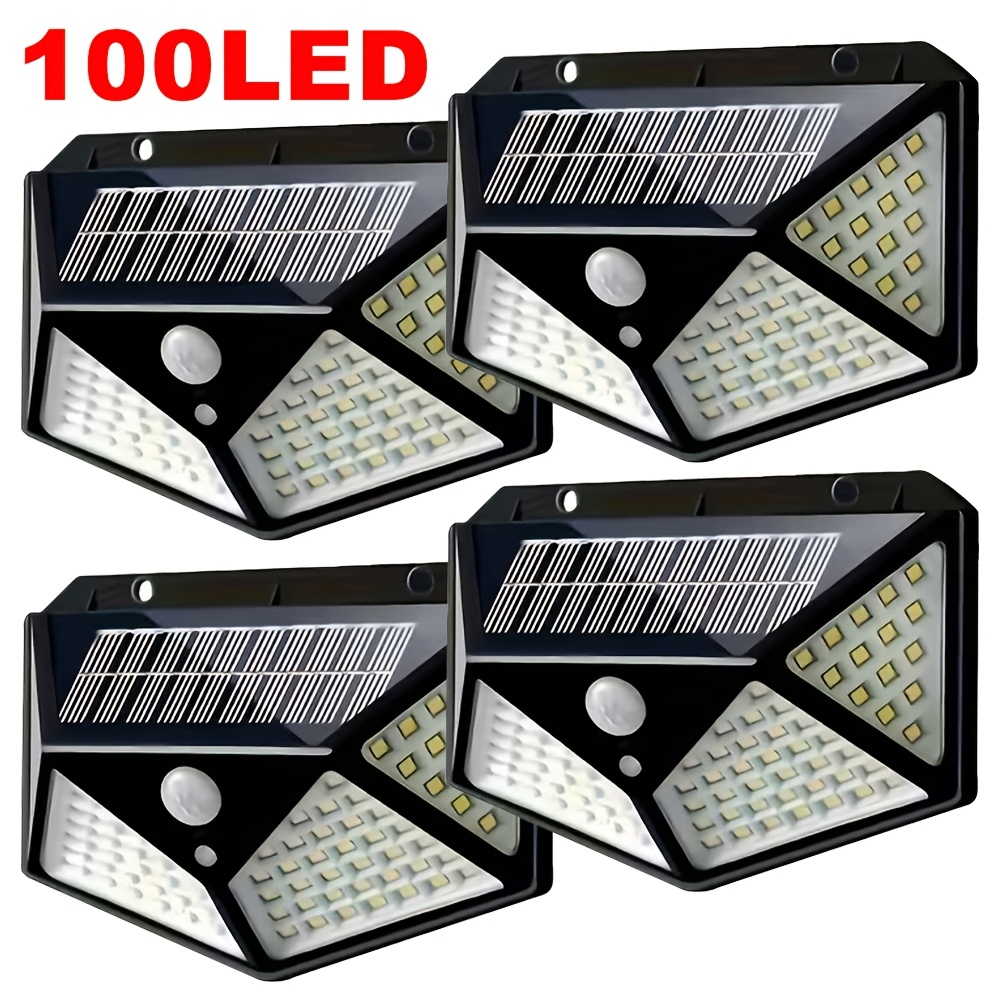 Farming For Agriculture - ไฟสวนโซลาร์เซลล์ 100LED สำหรับภายนอกอาคาร พร้อมเซ็นเซอร์ตรวจจับความเคลื่อนไหว กันน้ำ ใช้ติดผนัง