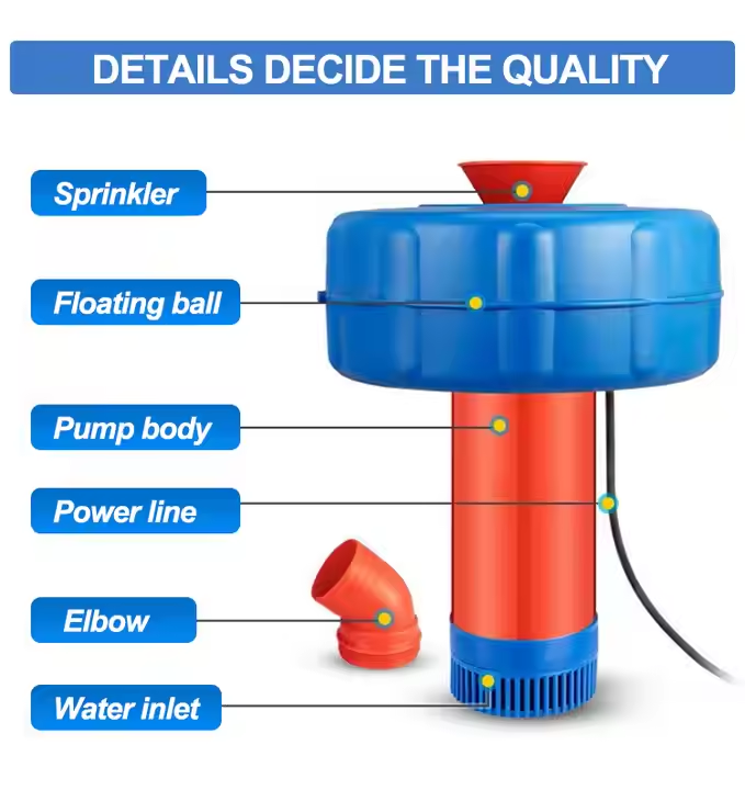 เครื่องเติมอากาศแบบลอยน้ำพลังง - Aquaculture Aerator Pump บทวิจารณ์และราคา
