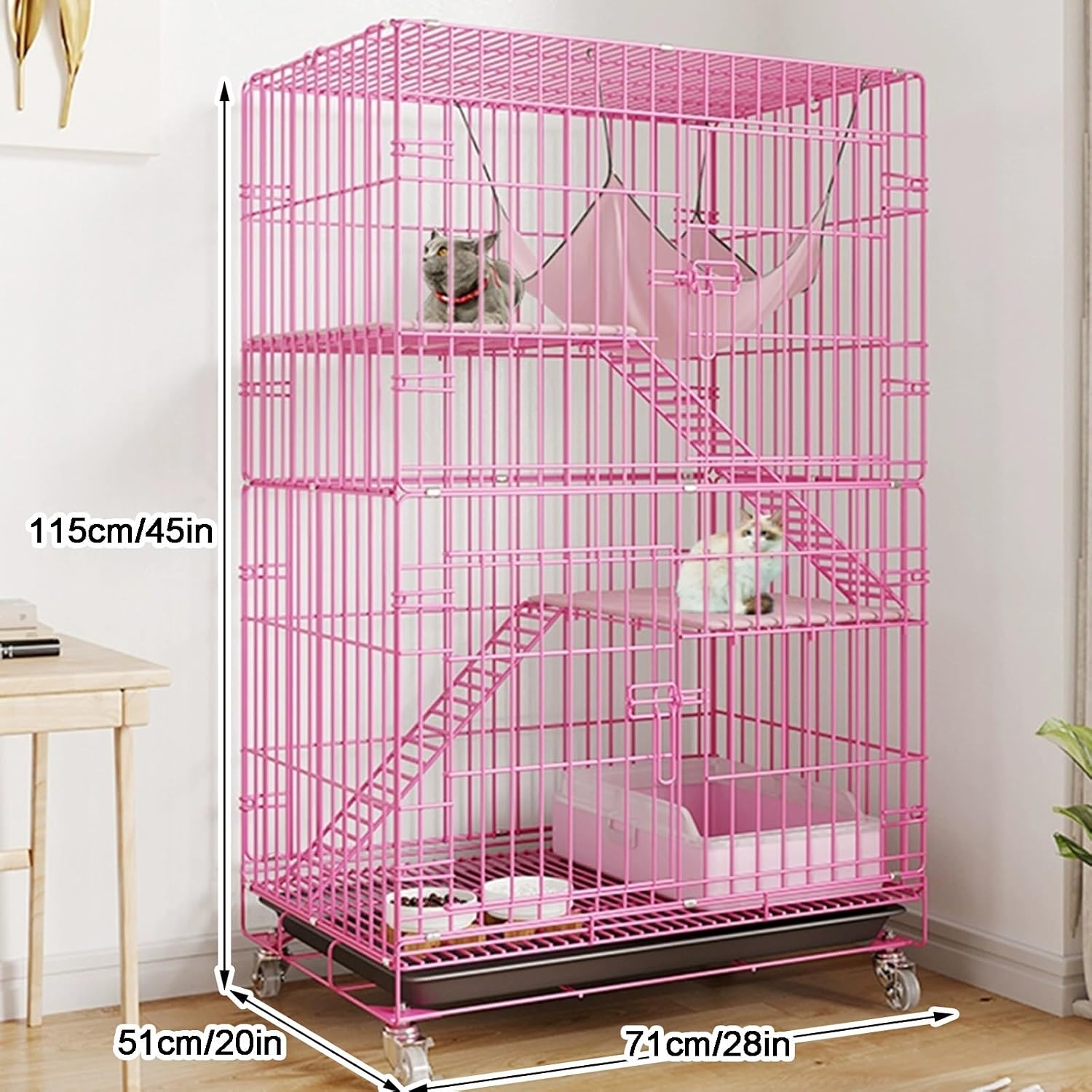 กรงแมวแบบพับได้ 3 ชั้น พร้อมถา - Rabbit Cage Wire บทวิจารณ์และราคา